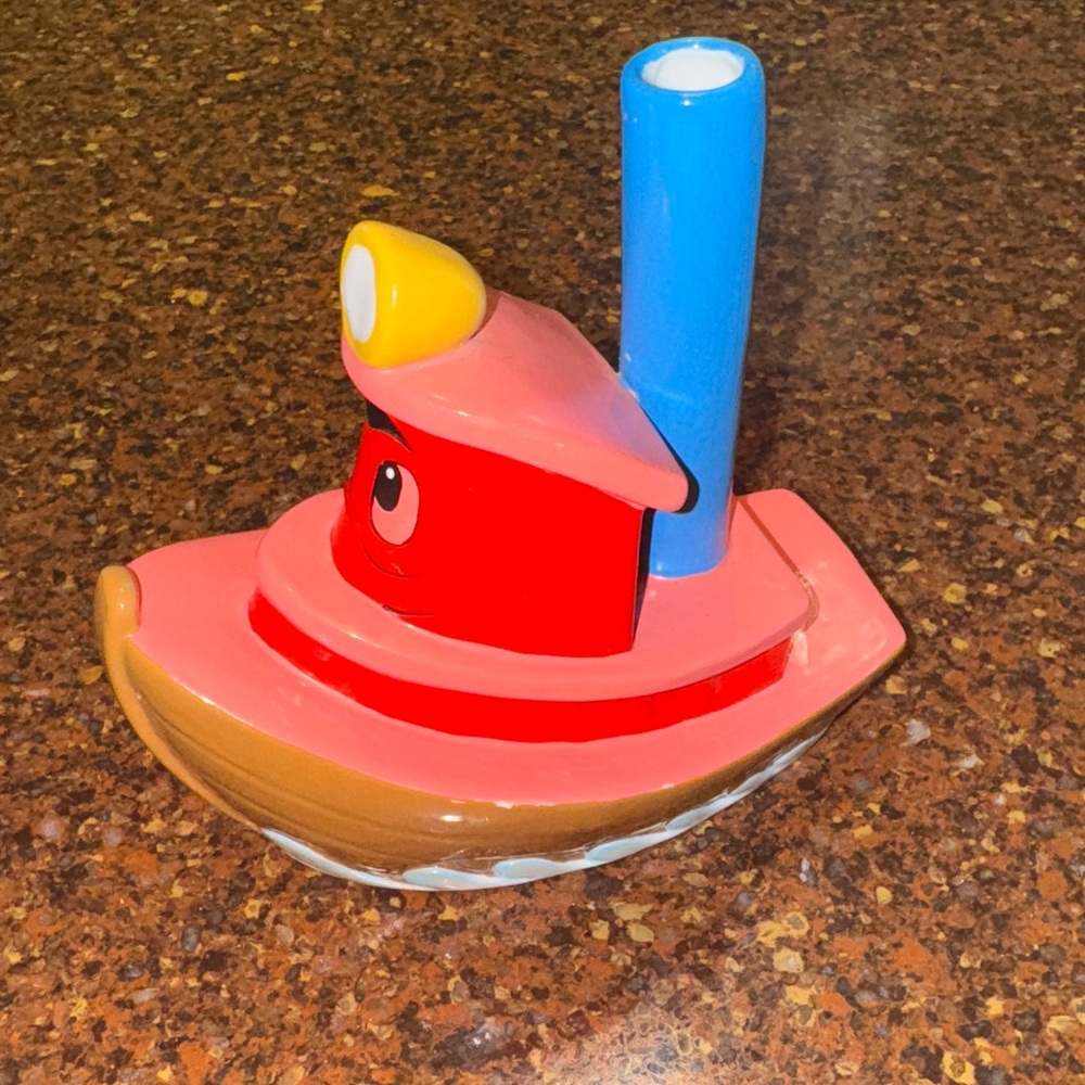 Enesco Red and Blue Scuffy Tugboat